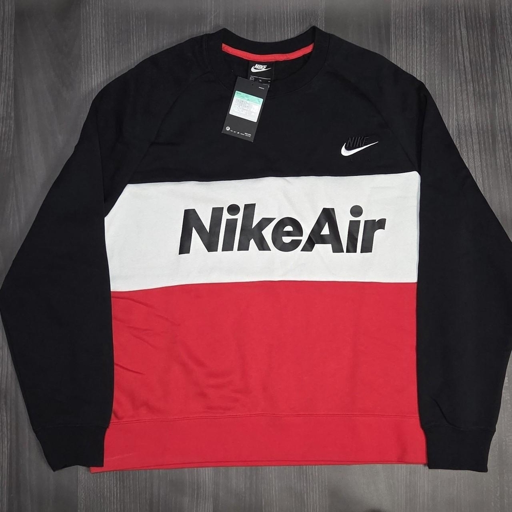 Nike Air Men's Sweatshirt Colorblock Crewneck Athletic Pullover Size XL